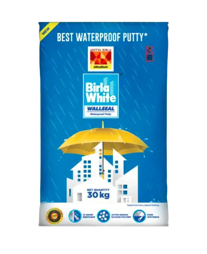 Birla White WallSeal Waterproof Putty, 30 Kg Bag