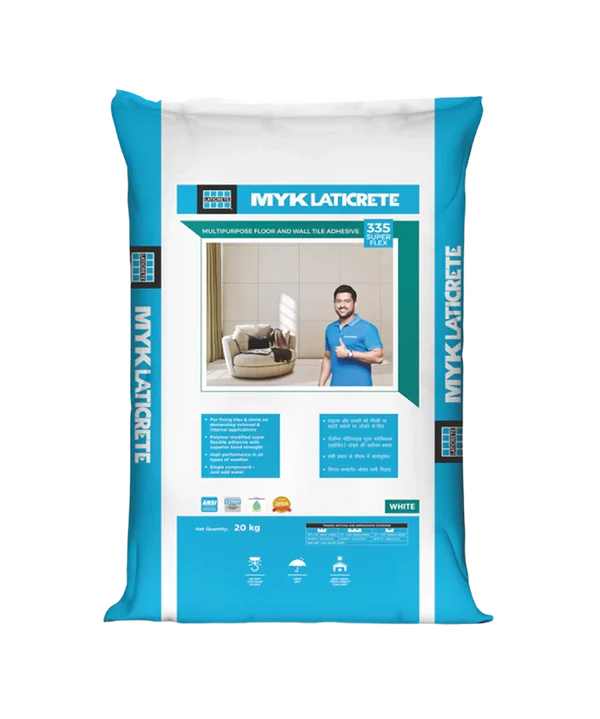 MYK Laticrete 335 Super Flex Tile & Stone Adhesive, White, 20 Kg Bag