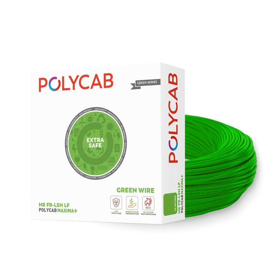 Polycab Maxima+ (FR-HR-LSH-LF-Green Wire), 180 Meters