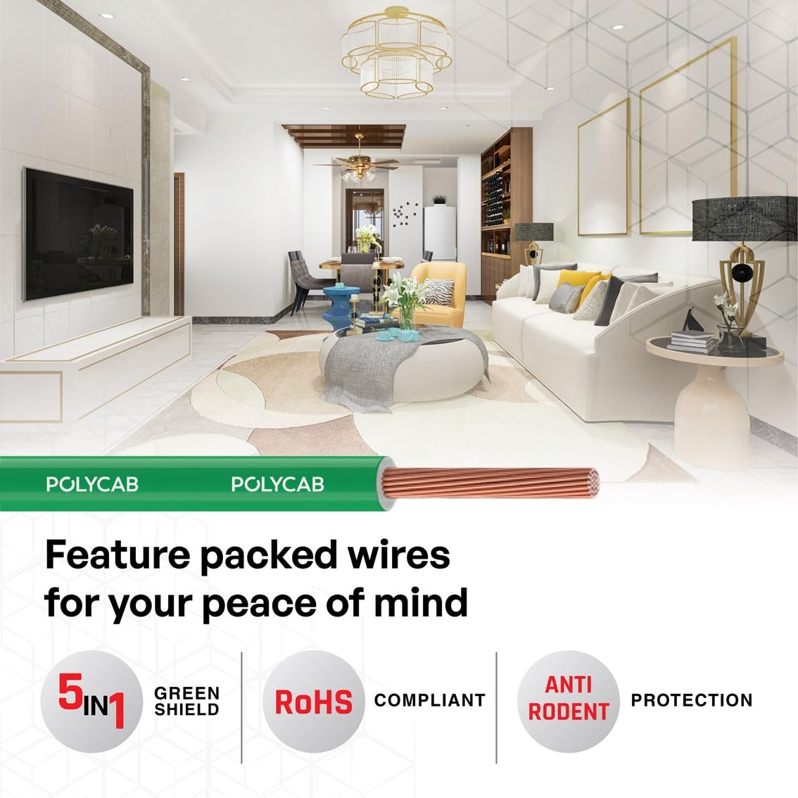 Polycab Maxima+ (FR-HR-LSH-LF-Green Wire), 180 Meters