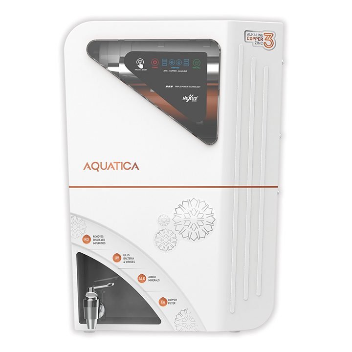 Nexus Aquatica Touch Start RO+UV water purifier, white, front view