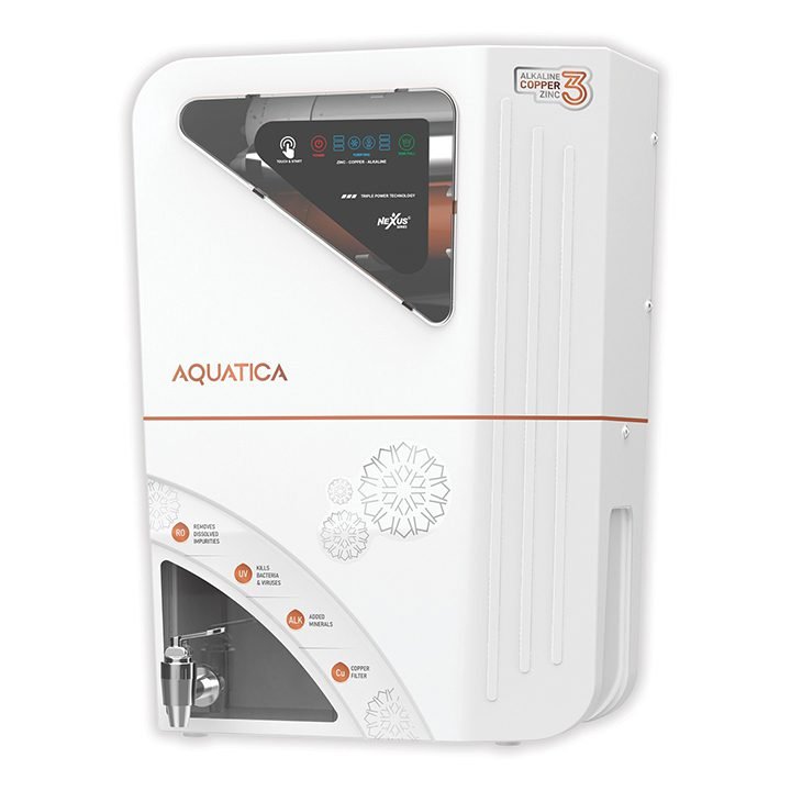 Nexus Aquatica Touch Start RO+UV water purifier, white, side view