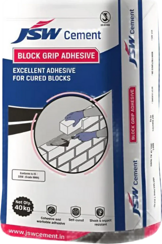 JSW Block Grip AAC Block Jointing Mortar/Adhesive, 40 Kg Bag