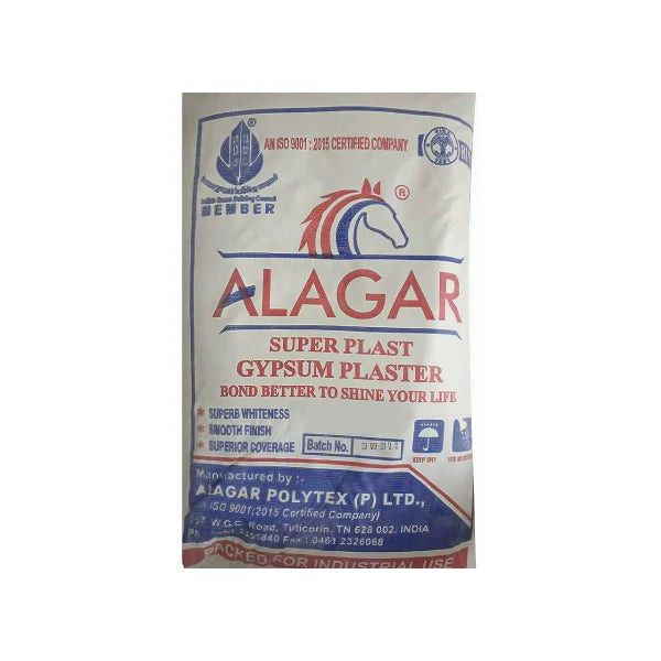 Alagar White Gypsum POP Powder, 25 Kg Bag