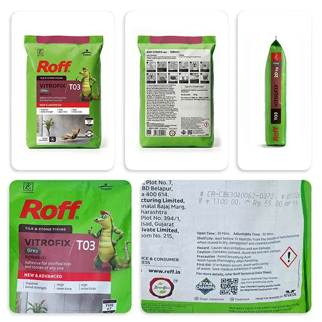 Roff T03 VFA Tile Adhesive, Grey, 20 Kg Bag – view 2