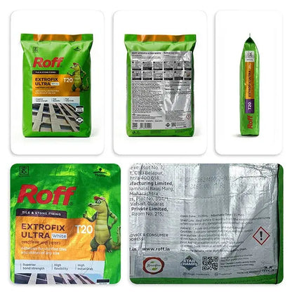 Roff T20 Extrofix Ultra Tile Adhesive, White, 20 Kg Bag – view 2