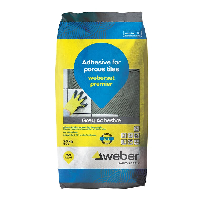 Weber Saint Gobain Weberset Premier, Grey, 40Kg